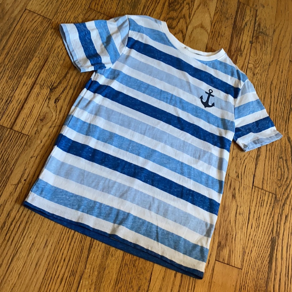 H&M Anchor Striped Short Sleeve Tee - US 6-8Y